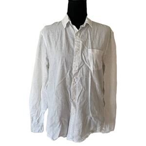 BERSHKA White Cotton Medium Button Down Shirt Top